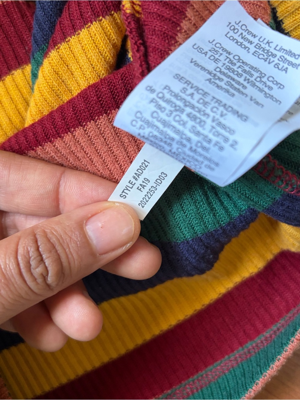Madewell Rainbow 3/4 sleeve sweater type top mock neck - Picture 10 of 10